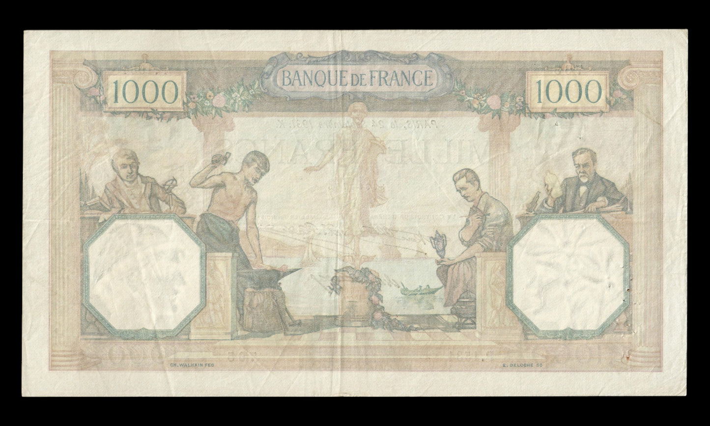 FRANCE - 1000 Francs Cérès et Mercure 1931 F.37.06, P.79b TTB / VF