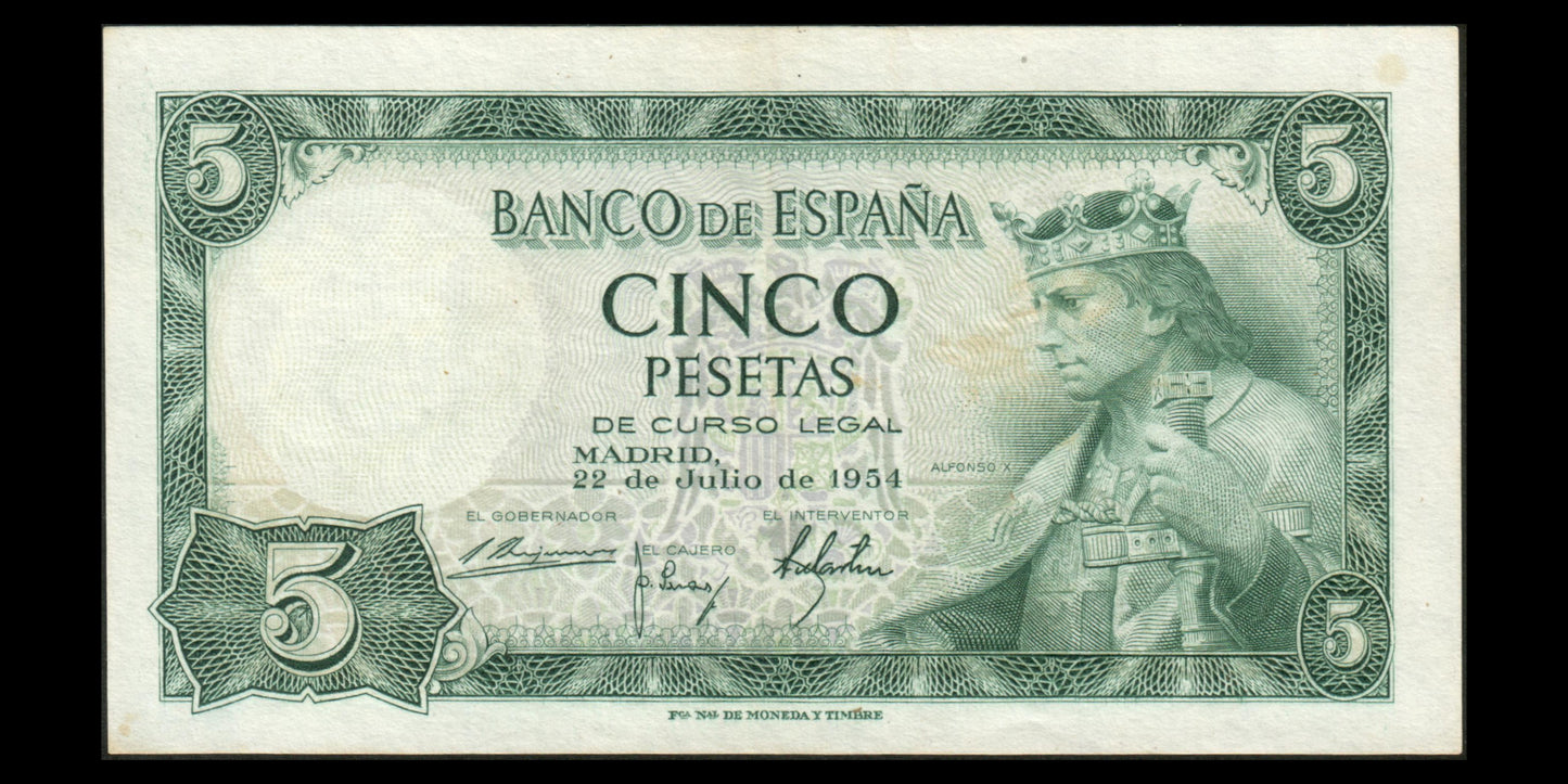 ESPAGNE - SPAIN - 5 Pesetas 1954 P.146a SUP / XF