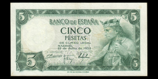 ESPAGNE - SPAIN - 5 Pesetas 1954 P.146a SUP / XF