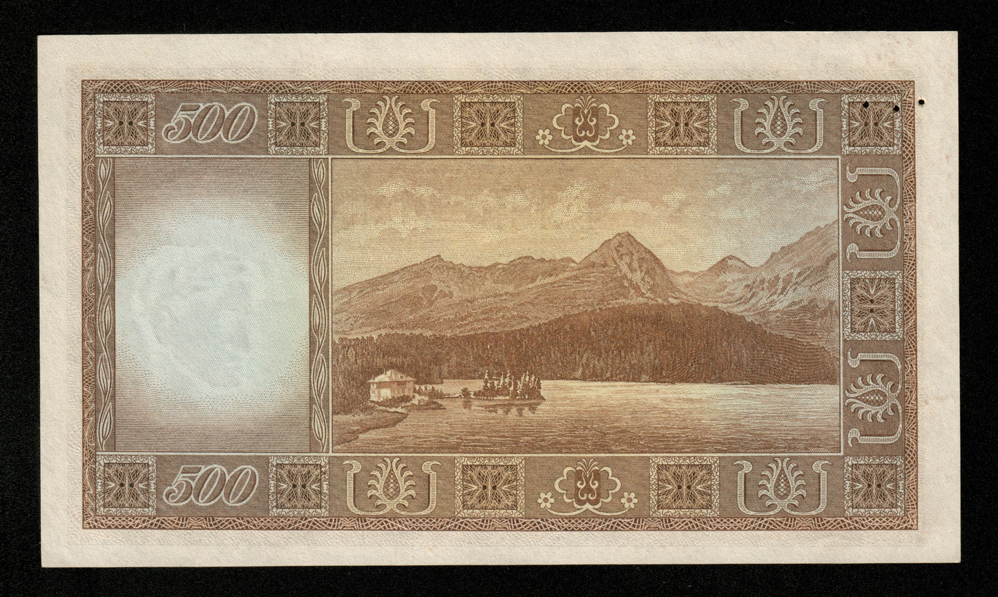 TCHÉCOSLOVAQUIE - CZECHOSLOVAKIA - 500 Korun Specimen 1946 P.73s NEUF / UNC