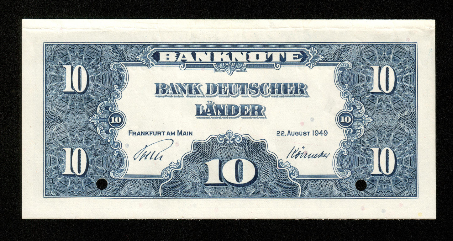ALLEMAGNE FÉDÉRALE - FEDERAL REPUBLIC OF GERMANY - 10 Deutsche Mark Specimen 1949 P.16as SPL / AU