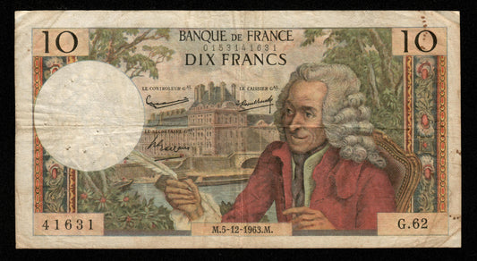 FRANCE - 10 Francs Voltaire 1963 F.62.06 P.147a TB / Fine