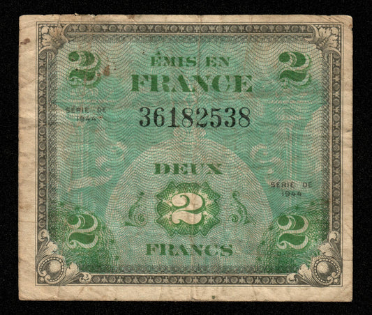 FRANCE - Trésor - 2 Francs Drapeau 1944 VF.16.01 P.114a TB / Fine