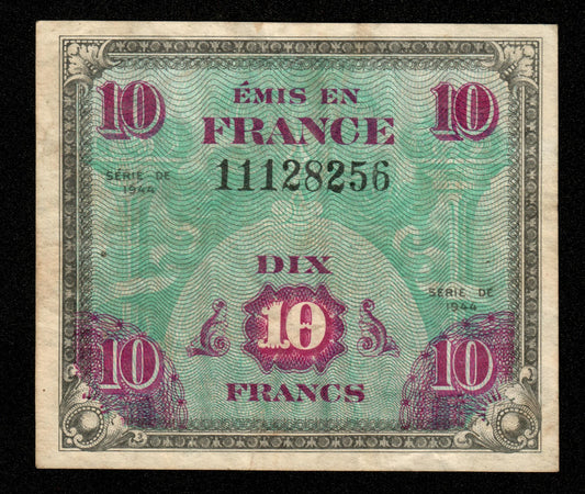 FRANCE - Trésor - 10 Francs Drapeau 1944 VF.18.01 P.116a TTB / VF