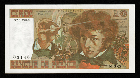 FRANCE - 10 Francs Berlioz 1976 N.282 F.63.16-282, P.150c pr.NEUF / UNC-
