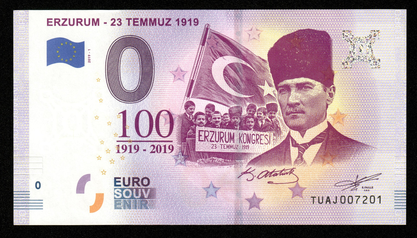 Billet Souvenir 0 Euro - Turkey, ERZURUM - 23 TEMMUZ 1919 2019-1 NEUF / UNC
