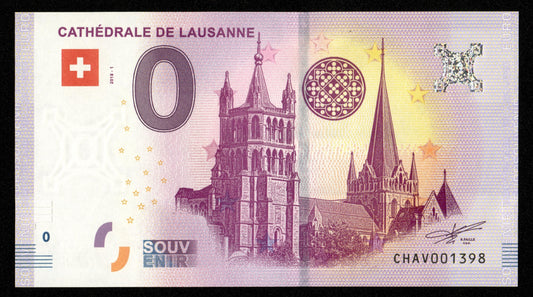 Billet Souvenir 0 Euro - Switzerland, CATHÉDRALE DE LAUSANNE 2018-1 NEUF / UNC