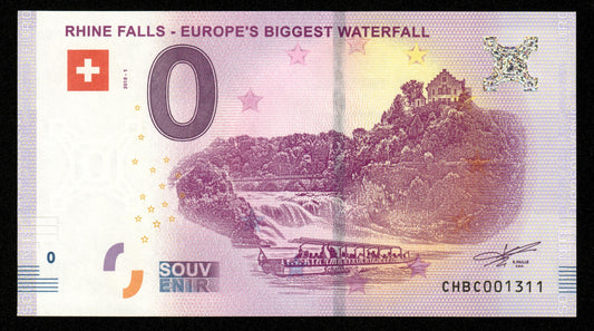 Billet Souvenir 0 Euro - Switzerland, RHINE FALLS - EUROPE'S BIGGEST WATERFALL 2018-1 NEUF / UNC