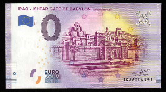 Billet Souvenir 0 Euro - Iraq, ISHTAR GATE OF BABYLON WORLD HERITAGE 2019-1 NEUF / UNC