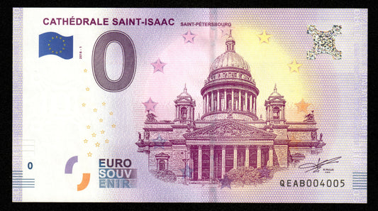 Billet Souvenir 0 Euro - Russia, CATHÉDRALE SAINT-ISAAC SAINT-PÉTERSBOURG 2018-1 NEUF / UNC