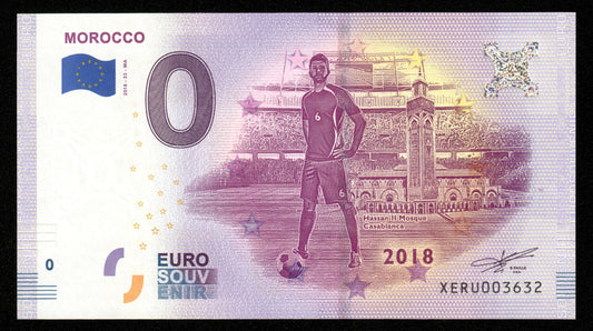 Billet Souvenir 0 Euro - Coupe du monde de football : MOROCCO 2018-23-MA NEUF / UNC