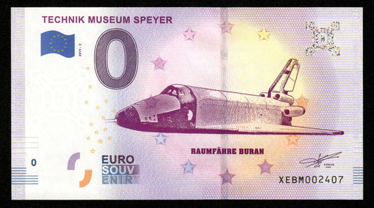Billet Souvenir 0 Euro - Germany, TECHNIK MUSEUM SPEYER 2019-2 NEUF / UNC