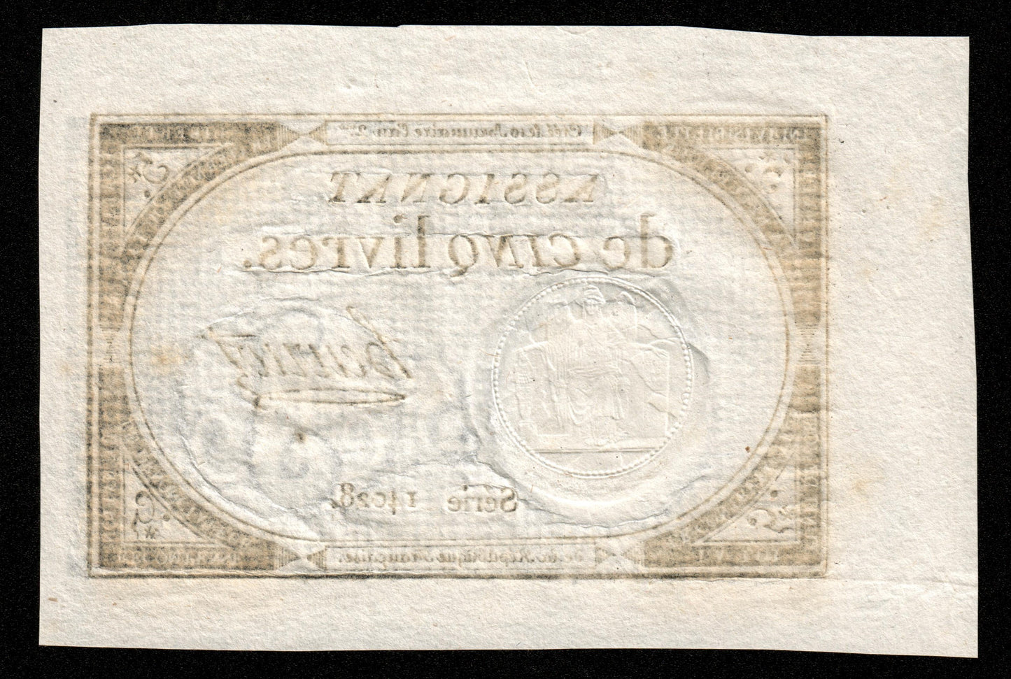 FRANCE - Assignat, 5 Livres 1793 Ass.46a, P.A76 Sign. Henriot SPL+ / AU+