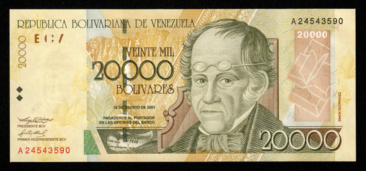 VENEZUELA - 20000 Bolivares 2001 P.86a NEUF / UNC