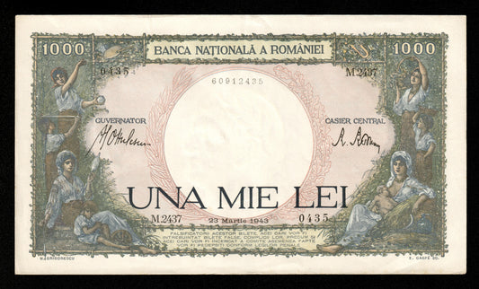 ROUMANIE - ROMANIA - 1000 Lei 1943 P.52a TTB+ / VF+