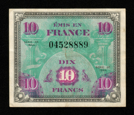 FRANCE - Trésor - 10 Francs Drapeau 1944 VF.18.01, P.116a TTB / VF