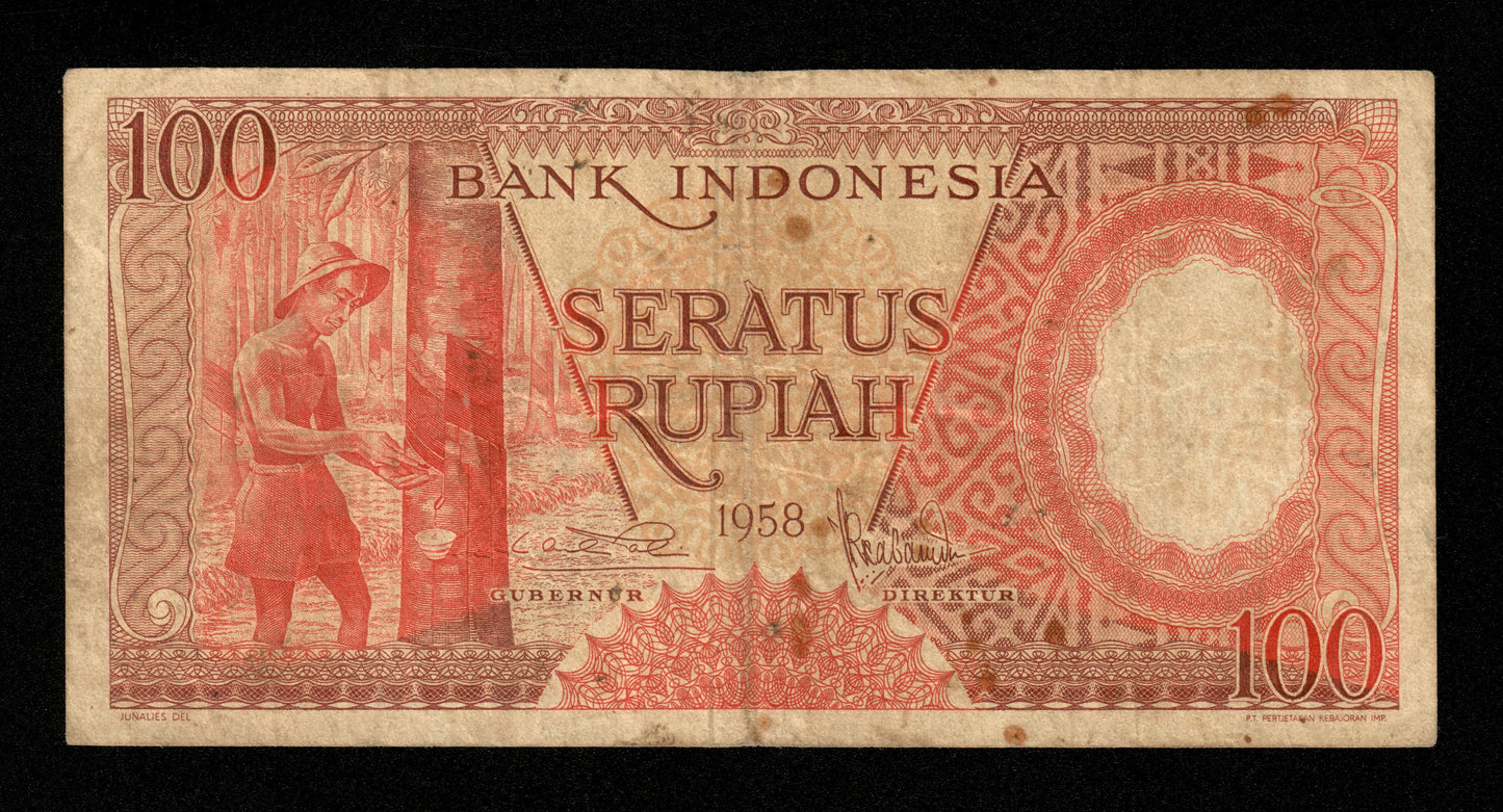 INDONÉSIE - INDONESIA - 100 Rupiah 1958 Pick 59 TB / Fine