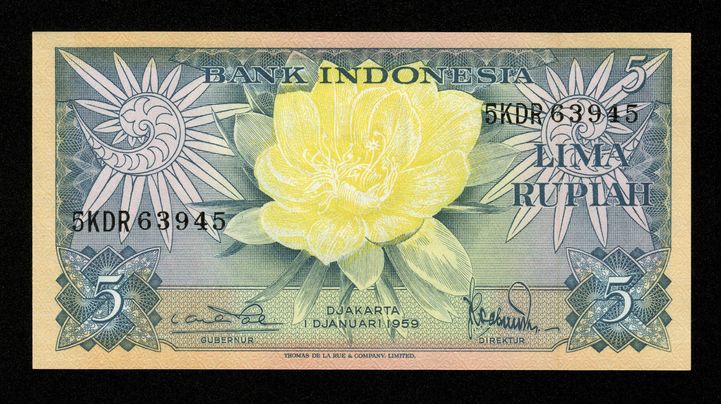 INDONÉSIE - INDONESIA - 5 Rupiah 1959 Pick 65 NEUF / UNC