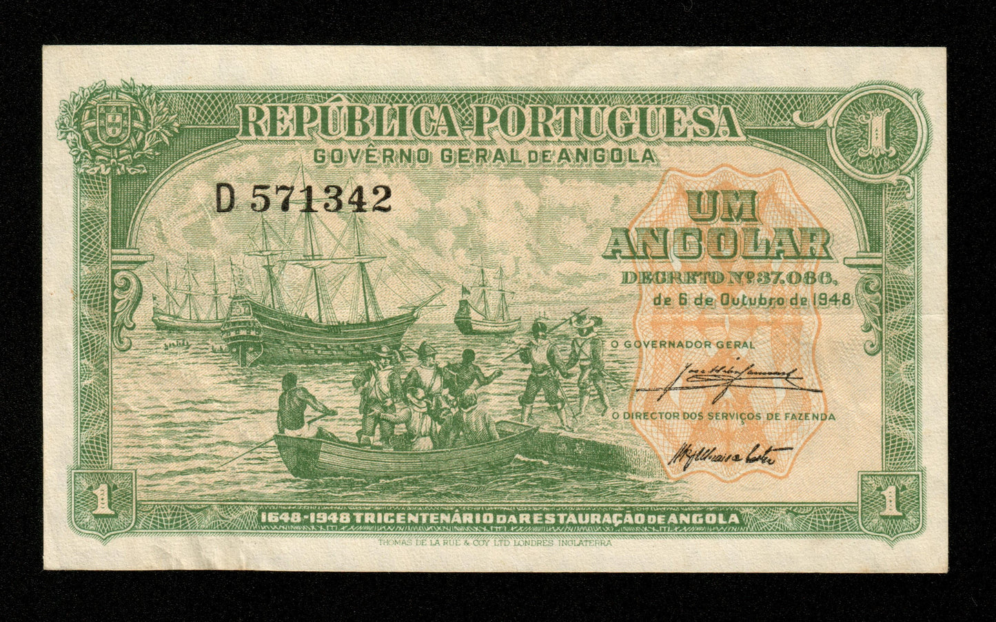 ANGOLA - 1 Angolar 1948 Pick 70 TTB+ / VF+
