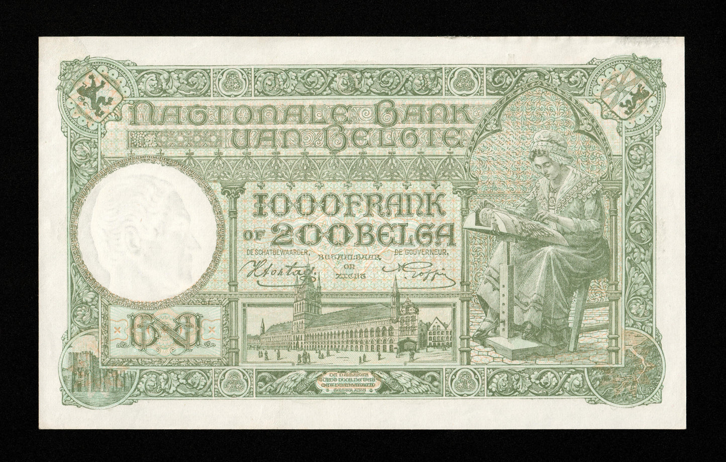 BELGIQUE - BELGIUM - 1000 Francs = 200 Belgas 1943 Pick 110 SPL / AU