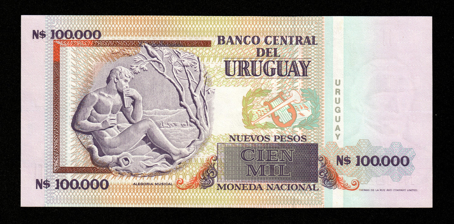 URUGUAY - 100000 Nuevos Pesos 1991 Pick 71a NEUF / UNC