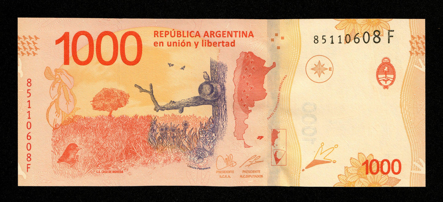 ARGENTINE - ARGENTINA - 1000 Pesos (2017) Pick 366 NEUF / UNC