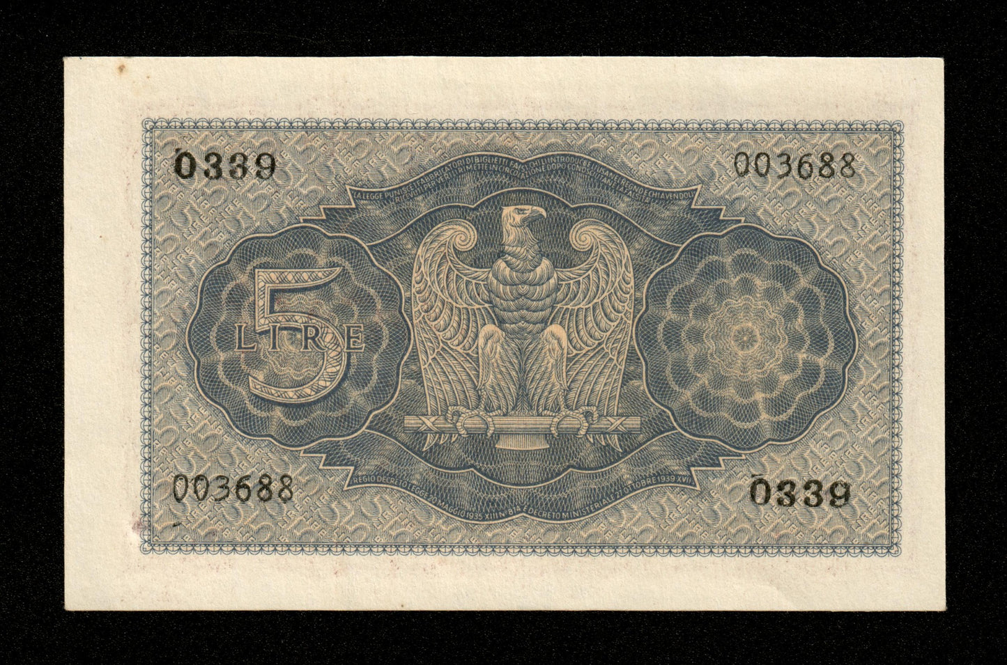 ITALIE - ITALY - 5 Lire 1944 Pick 28 SPL / AU