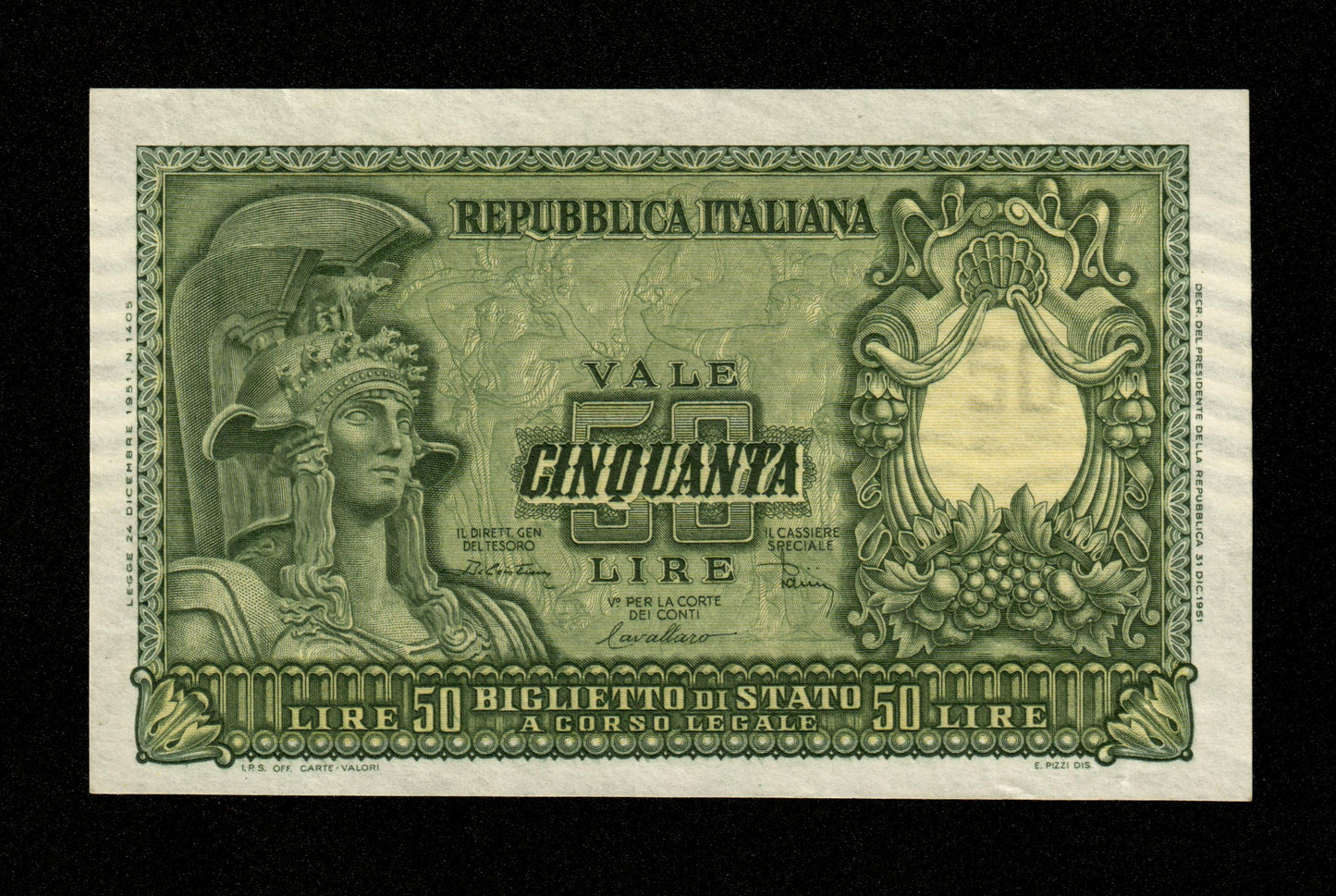 ITALIE - ITALY - 50 Lire 1951 Pick 91b pr.SPL / AU-