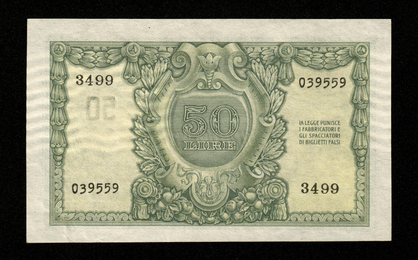 ITALIE - ITALY - 50 Lire 1951 Pick 91b pr.SPL / AU-