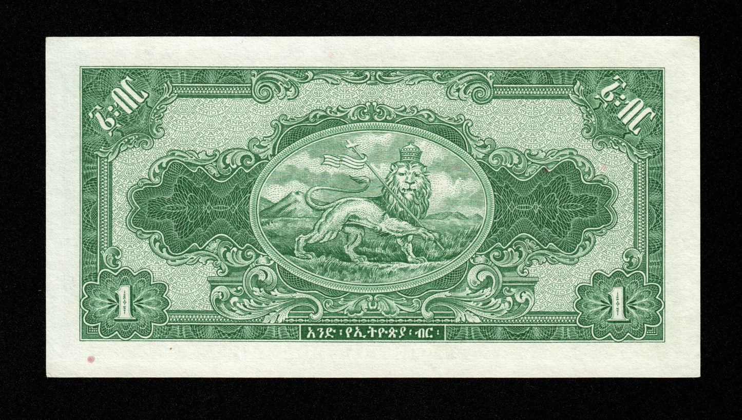 ÉTHIOPIE - 1 Ethiopian Dollar (1945) Pick 12c pr.NEUF / UNC- Rozell
