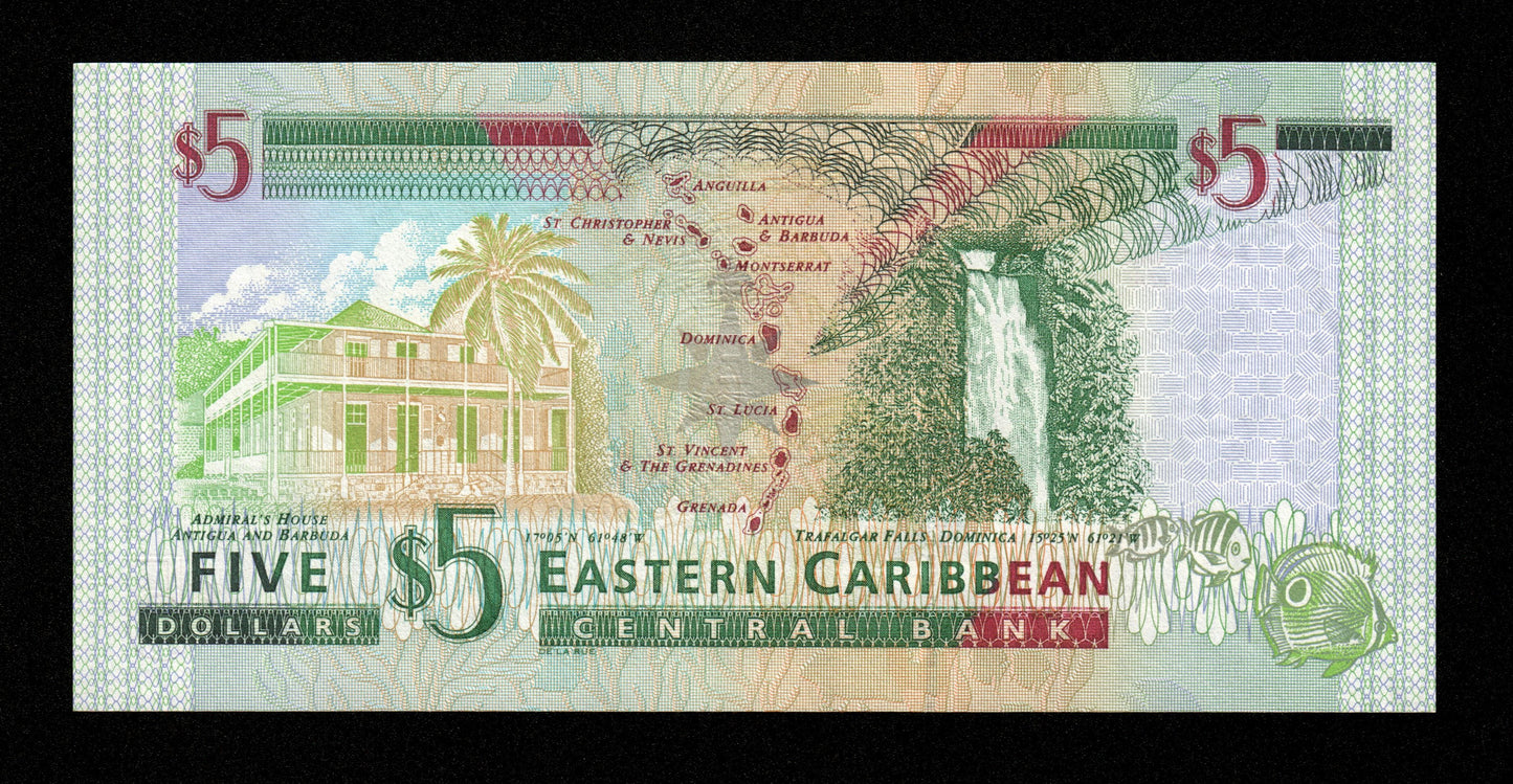 CARAÏBES - EAST CARIBBEAN STATES : Montserrat - 5 Dollars (2000) Pick 37m NEUF