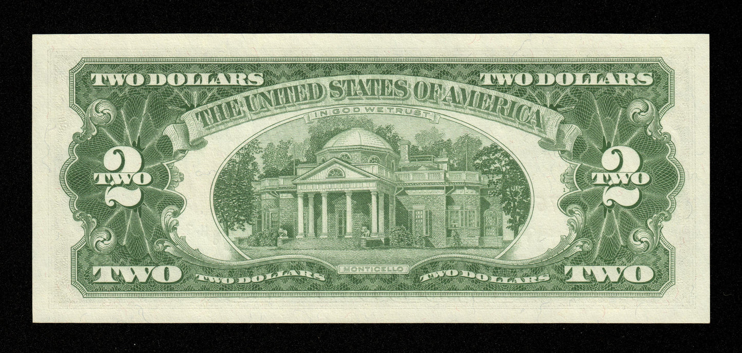 ÉTATS UNIS D'AMÉRIQUE - 2 Dollars $2 1963 Pick 382b FR1514 NEUF Sceau rouge. Legal Tender. Series 1963-A. Fowler