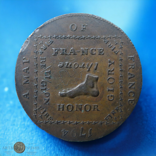 ROYAUME UNI - Token - Middlesex - 1/2 Penny 1794 Map of France