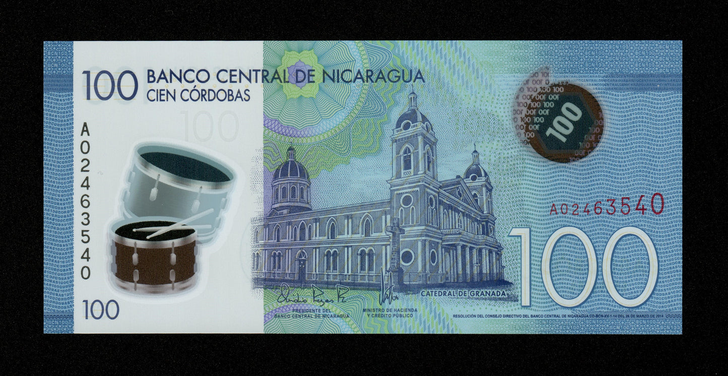 NICARAGUA - 100 Cordobas 2014 Polymère Pick 212a NEUF / UNC