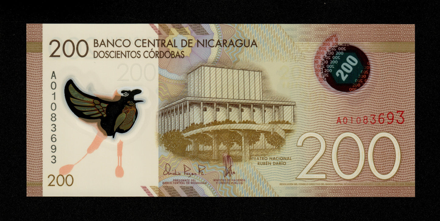 NICARAGUA - 200 Cordobas 2014 Polymère Pick 213a NEUF / UNC