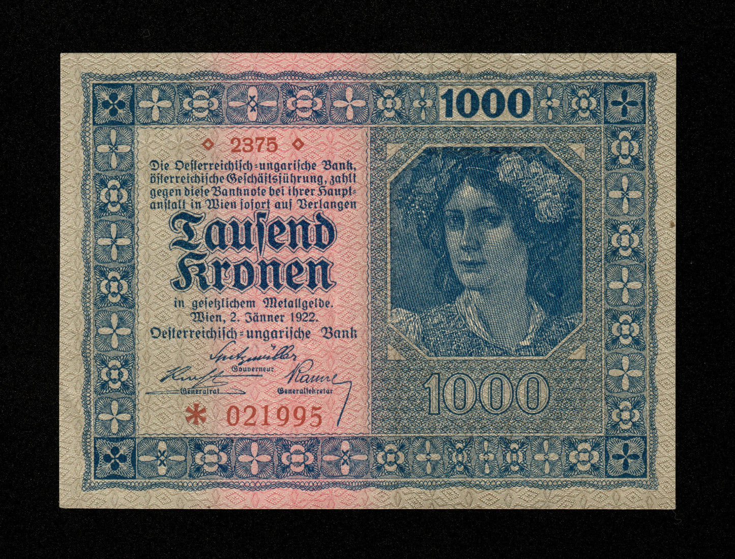 AUTRICHE - 1000 Kronen 1922 Pick 78 SPL / AU