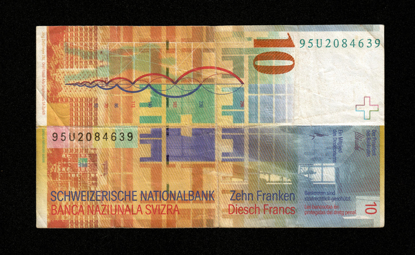 SUISSE - 10 Francs 1995 Pick 66a TB / Fine