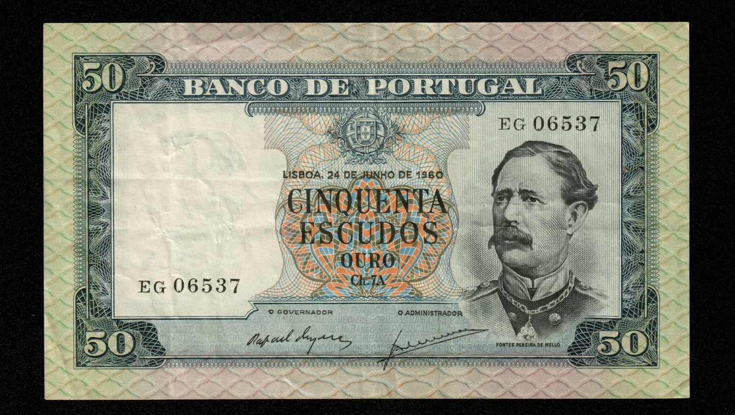 PORTUGAL - 50 Escudos 1960 Pick 164 TTB / VF