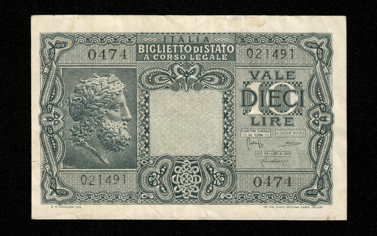 ITALIE - 10 Lire 1944 Pick 32c TTB / VF