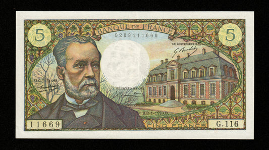 FRANCE - 5 Francs Pasteur 1970 F.61.12 Pick 146b SUP+ / XF+