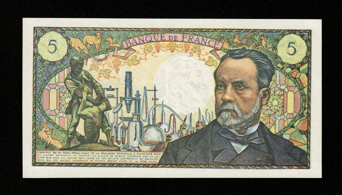 FRANCE - 5 Francs Pasteur 1970 F.61.12 Pick 146b SUP+ / XF+