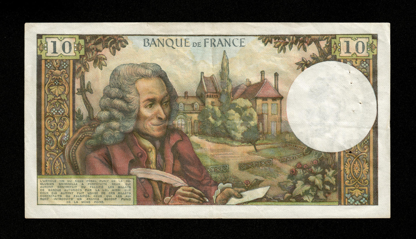 FRANCE - 10 Francs Voltaire 1972 F.62.54 Pick 147d TTB / VF