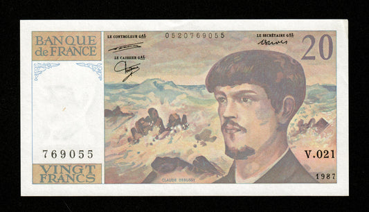 FRANCE - 20 Francs Debussy 1987 F.66.08 Pick 151b SPL / AU