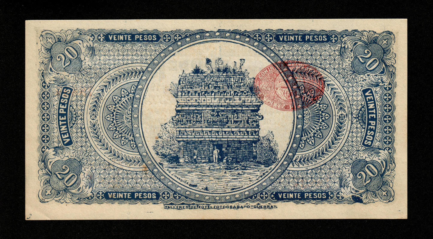 MEXIQUE - Revolutionary, Comision Reguladora del Mercado de Henequen, 20 Pesos 1914 Pick S1124a pr.NEUF / UNC-