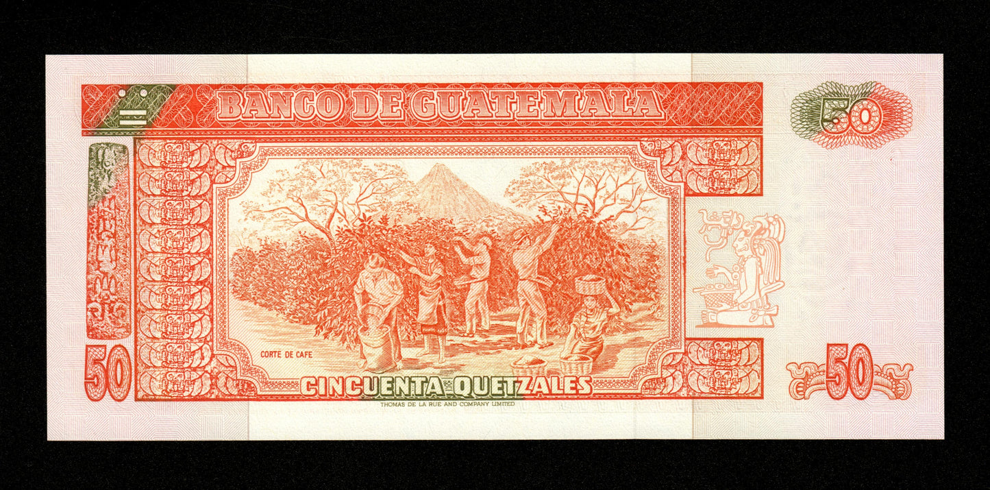 GUATEMALA - 50 Quetzales 1992 Pick 77c NEUF / UNC