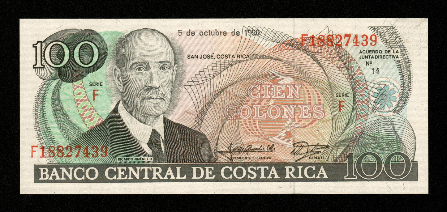 COSTA RICA - 100 Colones 1990 Pick 254a NEUF / UNC