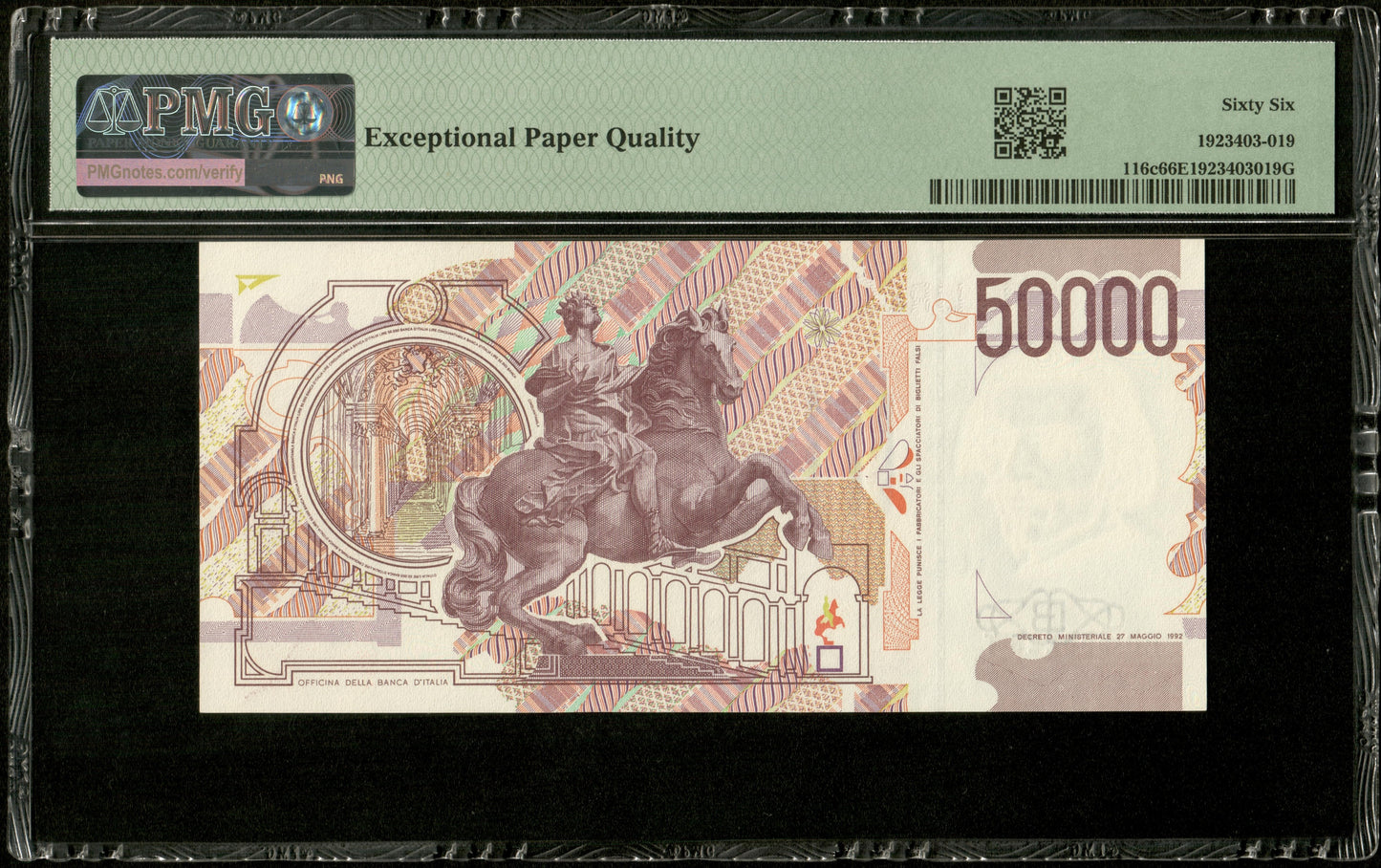 ITALIE - ITALY - 50000 Lire 1992 Pick 116c Fazio & Amici PMG Gem Unc 66 EPQ
