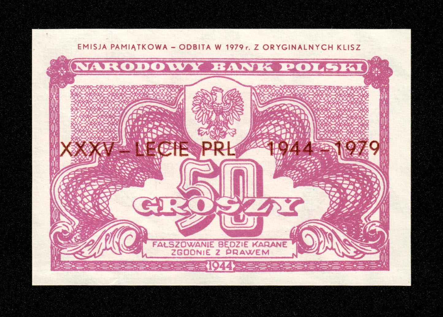 POLOGNE - 50 Groszy 1944 1979 Pick 104b NEUF / UNC