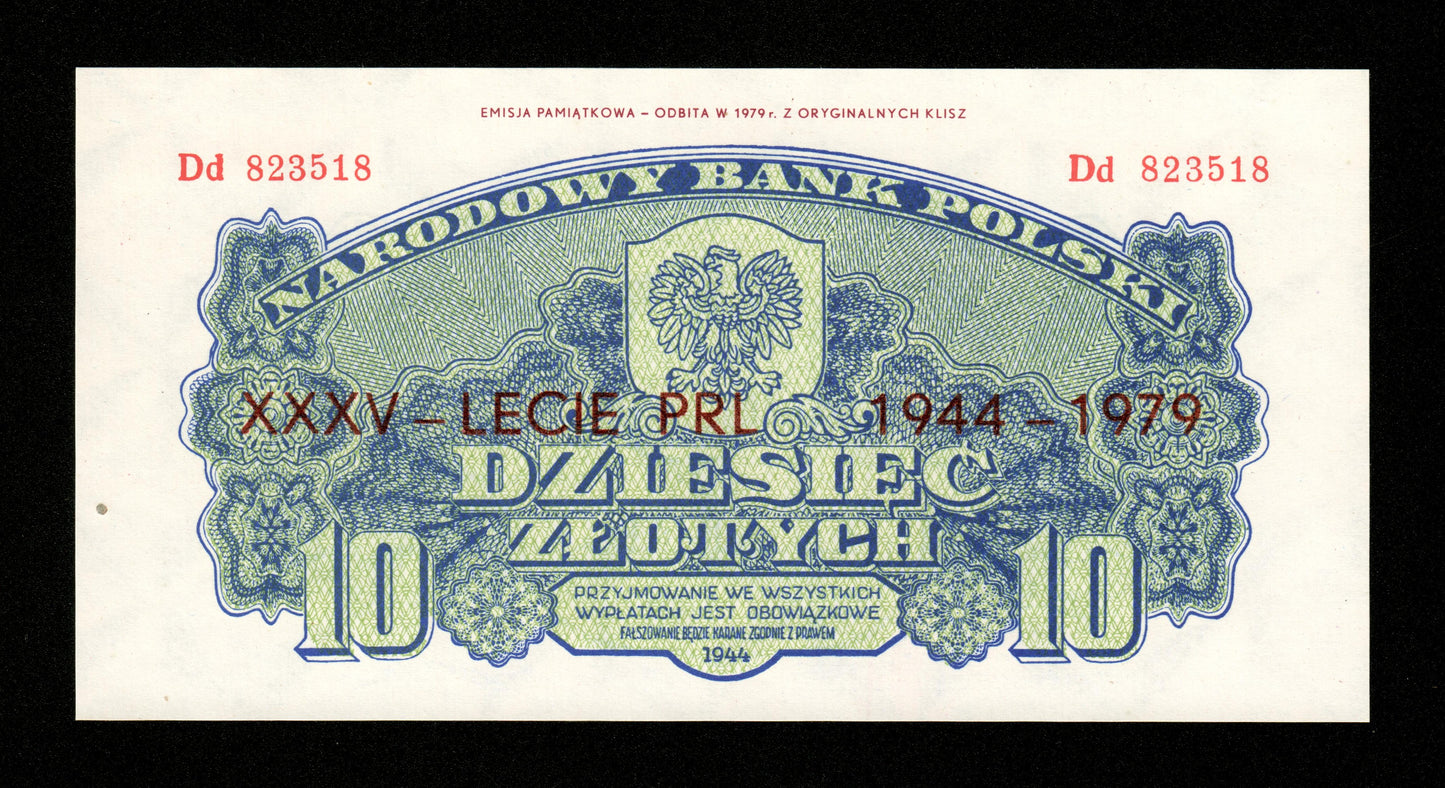 POLOGNE - 10 Zlotych 1944 1979 Pick 111d NEUF / UNC