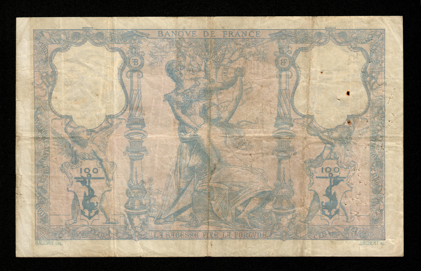 FRANCE - 100 Francs Bleu et Rose 1889 F.21.02, Pick 65a TB / Fine